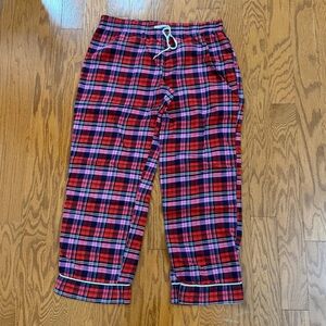 Gap Body Red and Pink Plaid Flannel Lounge Pants